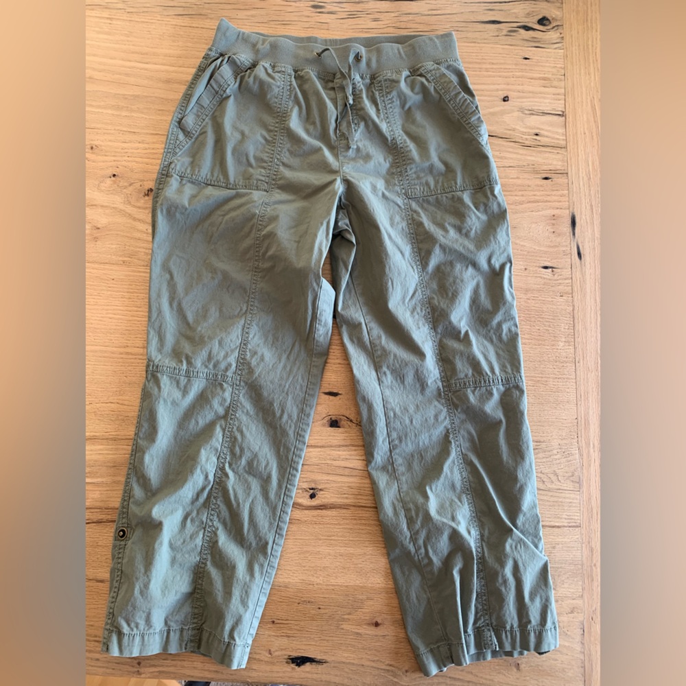 DIP Roll Up Cotton‎ Pant Green Women’s Size 10 Drawstring Preloved